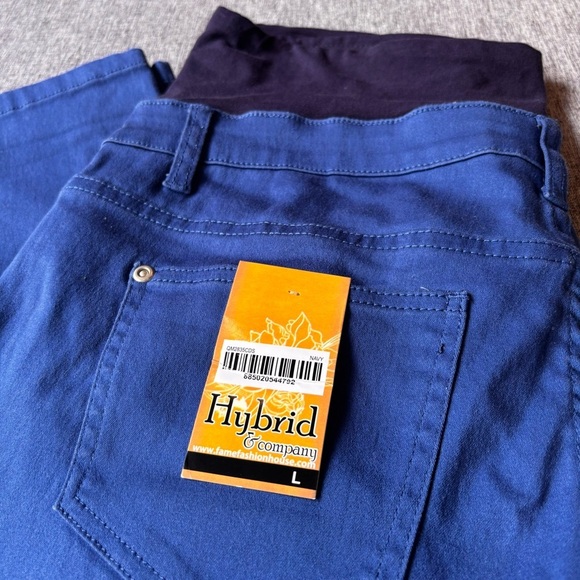 Hybrid & Company Maternity Capri High Waist Stretch Denim Capri, Large - Picture 4 of 9